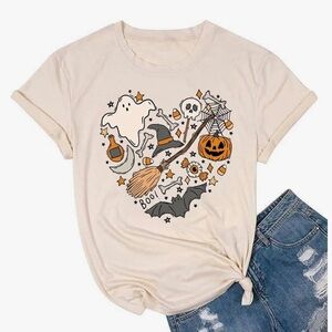 Halloween Ghost and Skull Graphic Tee